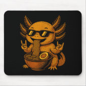Funny Anime Kawaii Axolotl Eating Ramen Graphic Te Mousepad (Vorne)
