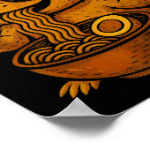 Funny Anime Kawaii Axolotl Eating Ramen Graphic Te Poster (Ecke)