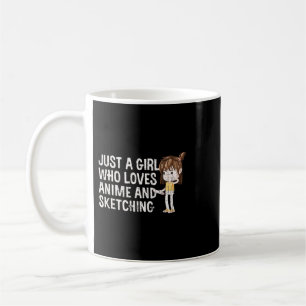 Funny Anime Sketching Design für Mädchen und Fraue Kaffeetasse