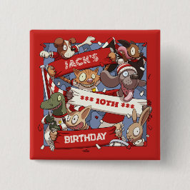 Funny Animes Birthday Age Sports Fans Cartoon Button