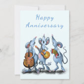 Funny Anniversary Card Mouse Music Band (Vorderseite)