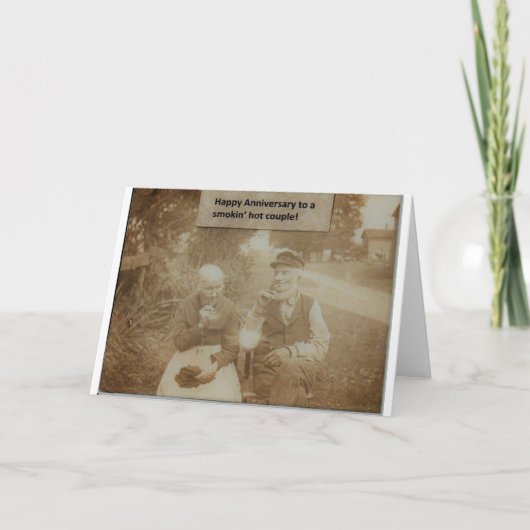 Funny Anniversary Card Vintage Photo Smoking Karte (Vorderseite)