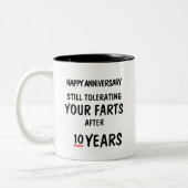 Funny Anniversary Geschenk Furz Joke Custom Jahr Zweifarbige Tasse (Links)