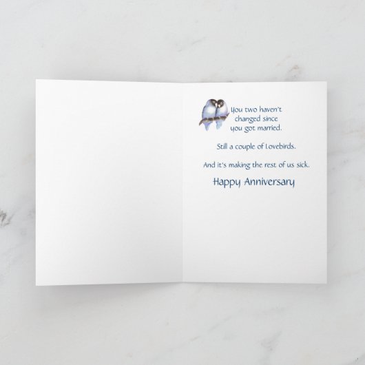 Funny Anniversary Love Vögel Karte (Innenseite)