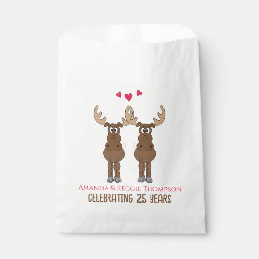 Funny Anniversary Party Whimsical Niedlich Moose Geschenktütchen (Vorderseite)