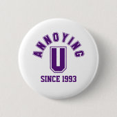 Funny Annoying You Button, Lila Button (Vorderseite)