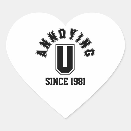 Funny Annoying You Stickers, Black Herz-Aufkleber (Vorderseite)