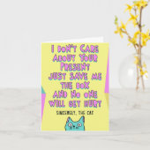 Funny (anpassbar) Geburtstagsnachricht der Katze Karte (Gelbe Blume)