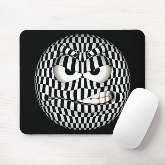 Funny Anried Emoticon Mousepad (Mit Mouse)