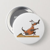 Funny Anteater Cartoon Quirky Running Animal Button (Vorne & Hinten)