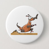 Funny Anteater Cartoon Quirky Running Animal Button (Vorderseite)