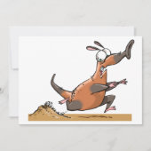 Funny Anteater Cartoon Quirky Running Animal Einladung (Vorderseite)