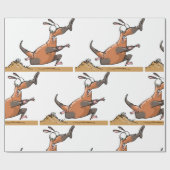 Funny Anteater Cartoon Quirky Running Animal Geschenkpapier (Flach)