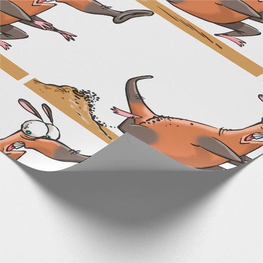 Funny Anteater Cartoon Quirky Running Animal Geschenkpapier