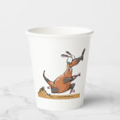 Funny Anteater Cartoon Quirky Running Animal Pappbecher (Vorderseite)