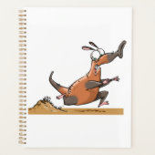 Funny Anteater Cartoon Quirky Running Animal Planer (Vorderseite)