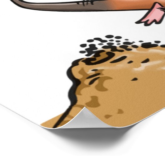 Funny Anteater Cartoon Quirky Running Animal Poster (Ecke)