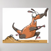 Funny Anteater Cartoon Quirky Running Animal Poster (Vorne)