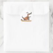 Funny Anteater Cartoon Quirky Running Animal Runder Aufkleber (Tasche)