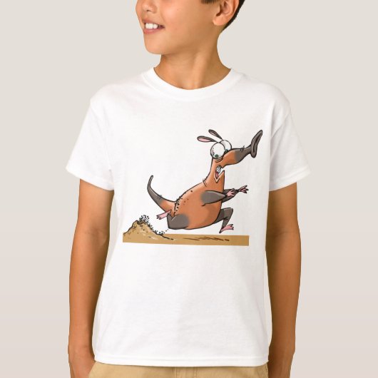 Funny Anteater Cartoon Quirky Running Animal T-Shirt (Vorderseite)