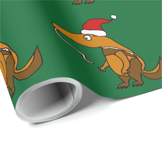 Funny Anteater in der Weihnachtsmannmütze Weihnach Geschenkpapier (Rolleneckpunkt)