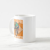 Funny Anteater Powered by Coffein Cyclist Cartoon Kaffeetasse (Vorderseite Links)