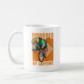 Funny Anteater Powered by Coffein Cyclist Cartoon Kaffeetasse (Links)