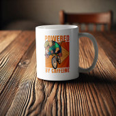 Funny Anteater Powered by Coffein Cyclist Cartoon Kaffeetasse