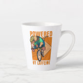 Funny Anteater Powered by Coffein Cyclist Cartoon Milchtasse (Rechts)
