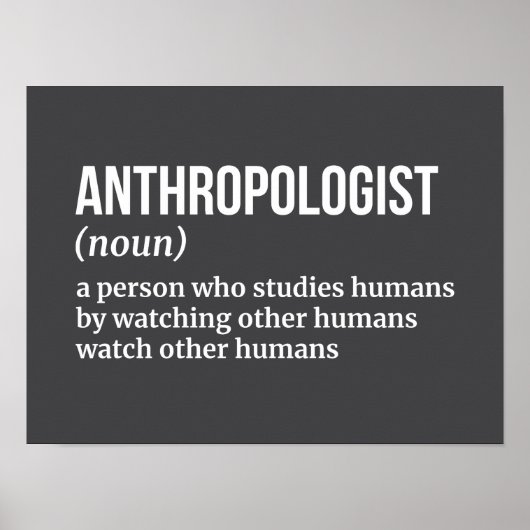 Funny Anthropologist Definition Poster (Vorne)
