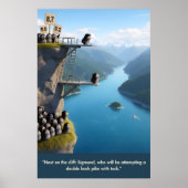 Funny Anthropomorphic Leaping Lemmings 3D Art Poster (Vorne)