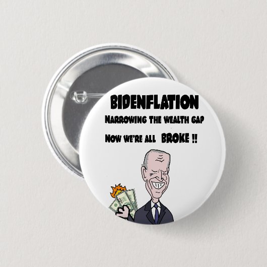 Funny Anti Biden Bidenflation Inflation Button (Vorne & Hinten)