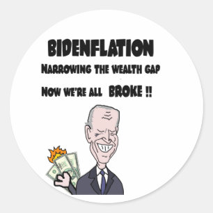 Funny Anti Biden Bidenflation Inflation Runder Aufkleber