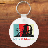Funny Anti Biden Harris Shits'n Giggles Political Schlüsselanhänger (Vorderseite)