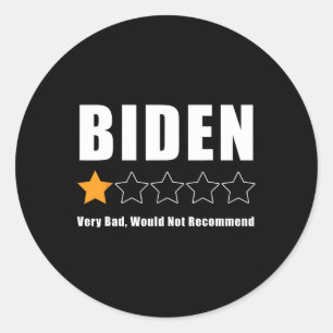 Funny Anti Biden Pro Trump 1 Sterne Wahlgang Runder Aufkleber