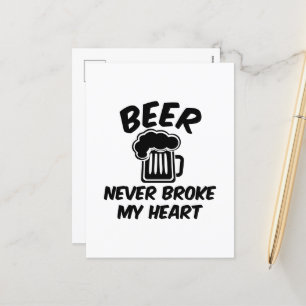 Funny anti bier gebrochenes Herz Valentine Feiertagspostkarte