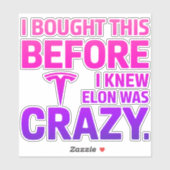 Funny Anti-Elon Musk Vinyl Sticker for Cars & Wind (Blatt)