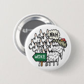 Funny Anti Geweckt Sheep Button (Vorne & Hinten)