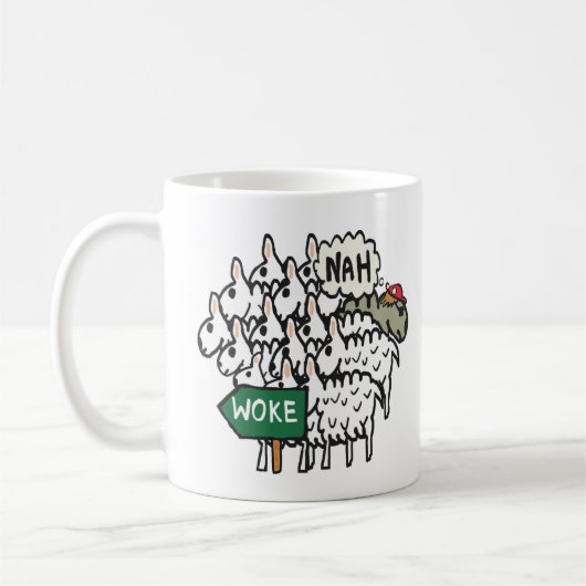 Funny Anti Geweckt Sheep Kaffeetasse (Links)