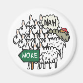 Funny Anti Geweckt Sheep Magnet (Vorne)