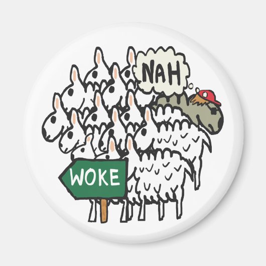 Funny Anti Geweckt Sheep Magnet (Vorne)