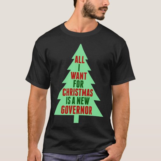 Funny Anti Governor Litical Christmas Humor T-Shirt (Vorderseite)