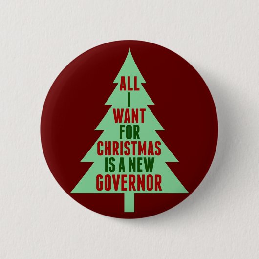 Funny Anti Governor Politischer Weihnachts-Spaß Button (Vorderseite)