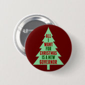 Funny Anti Governor Politischer Weihnachts-Spaß Button (Vorne & Hinten)