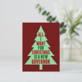 Funny Anti Governor Politischer Weihnachts-Spaß Postkarte (Stehend Vorderseite)