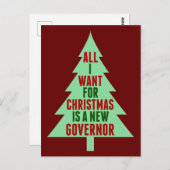 Funny Anti Governor Politischer Weihnachts-Spaß Postkarte (Vorne/Hinten)