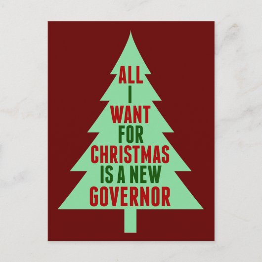 Funny Anti Governor Politischer Weihnachts-Spaß Postkarte (Vorderseite)