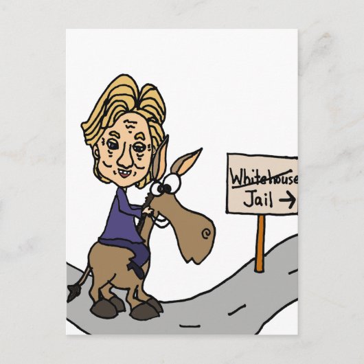 Funny Anti Hillary Politischer Cartoon Postkarte (Vorderseite)