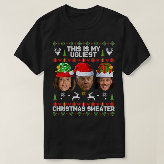 Funny Anti Joe Biden Dies ist mein WeihnachtsWeihn T-Shirt (Design vorne)