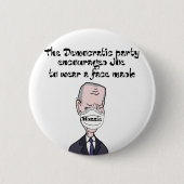 Funny Anti Joe Biden mit Maske-Politik Button (Vorderseite)